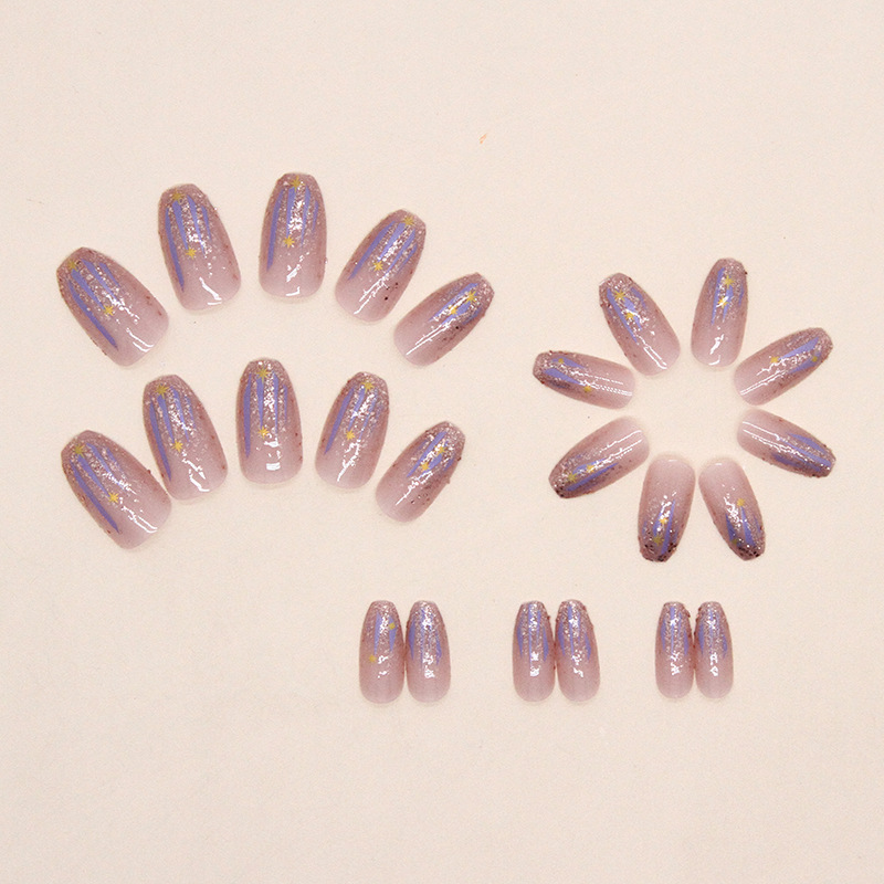 Iridescent Lilac Glitter Press-On Nails by Winails