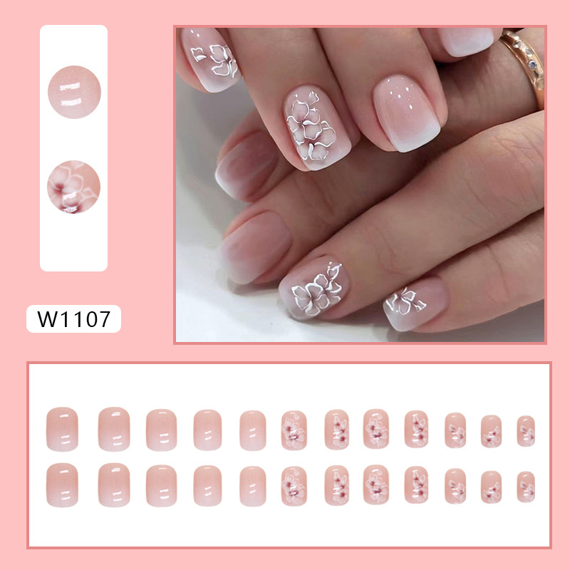 Nude French Flower Press-On Nails by Winails