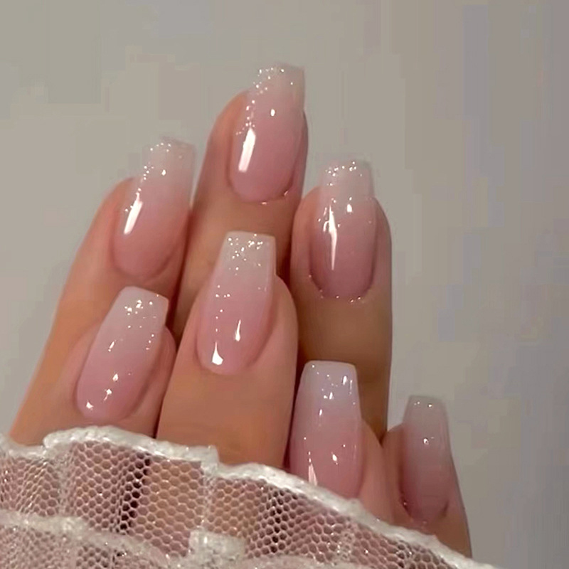 Glossy Nude Almond Press-On Nails by Winails