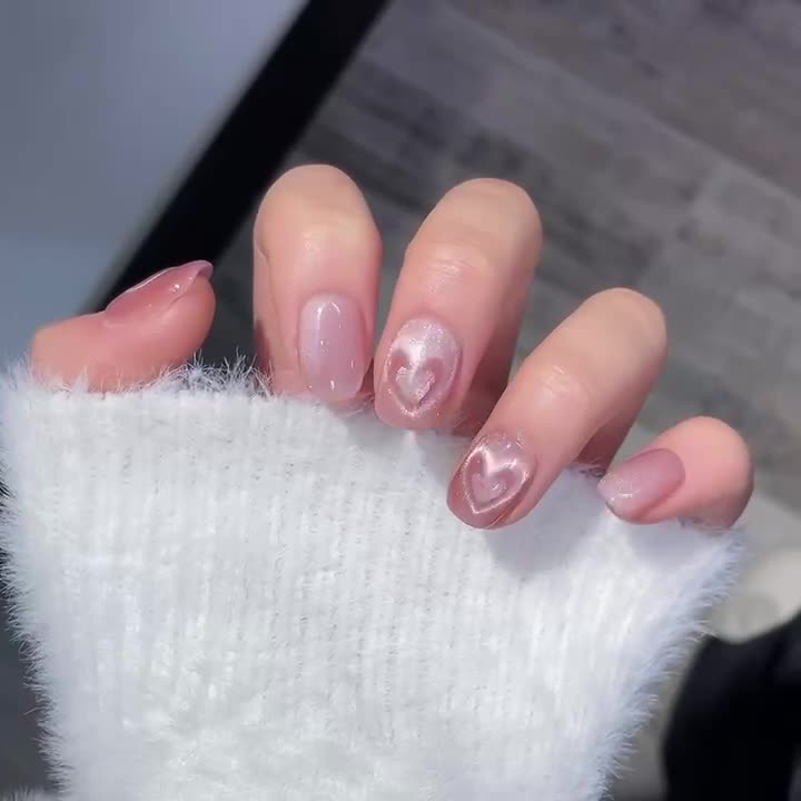 Pink Heart Charm Classic Press-On Nails by Winails