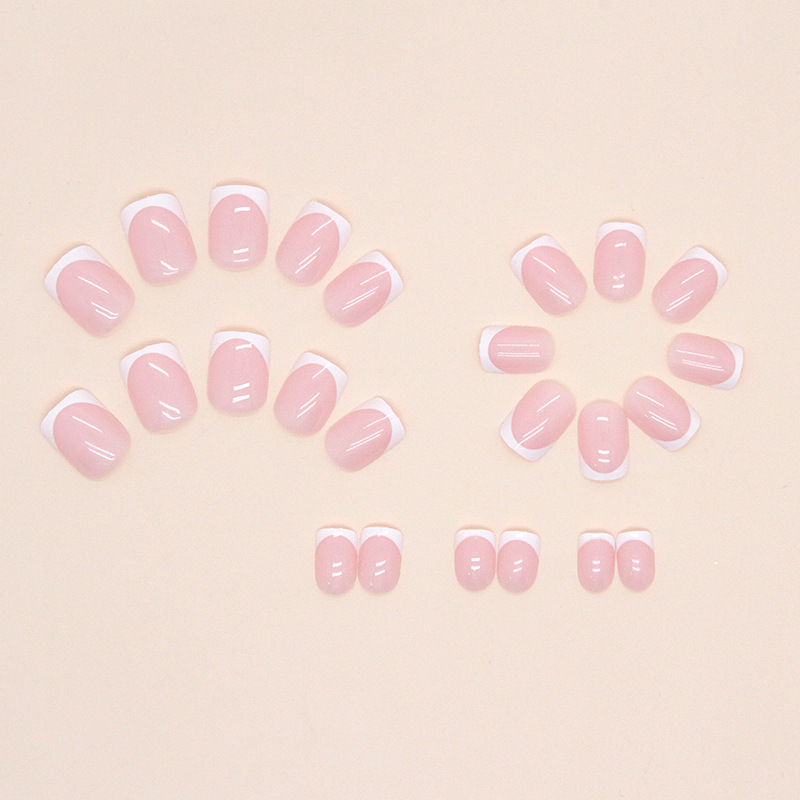 Short Square White French Press-On Nails by Winails