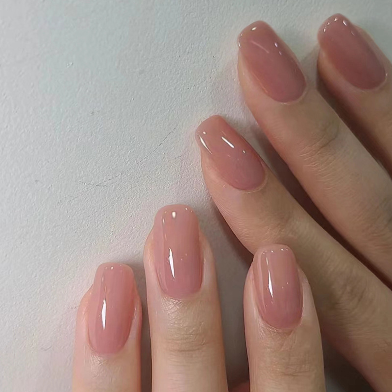 Glossy Pink Square Classic Press-On Nails by Winails
