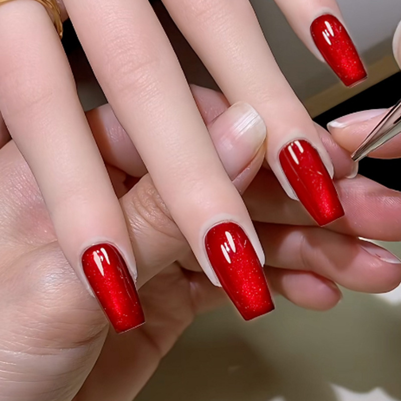 Cherry Red Almond Classic Press-On Nails by Winails