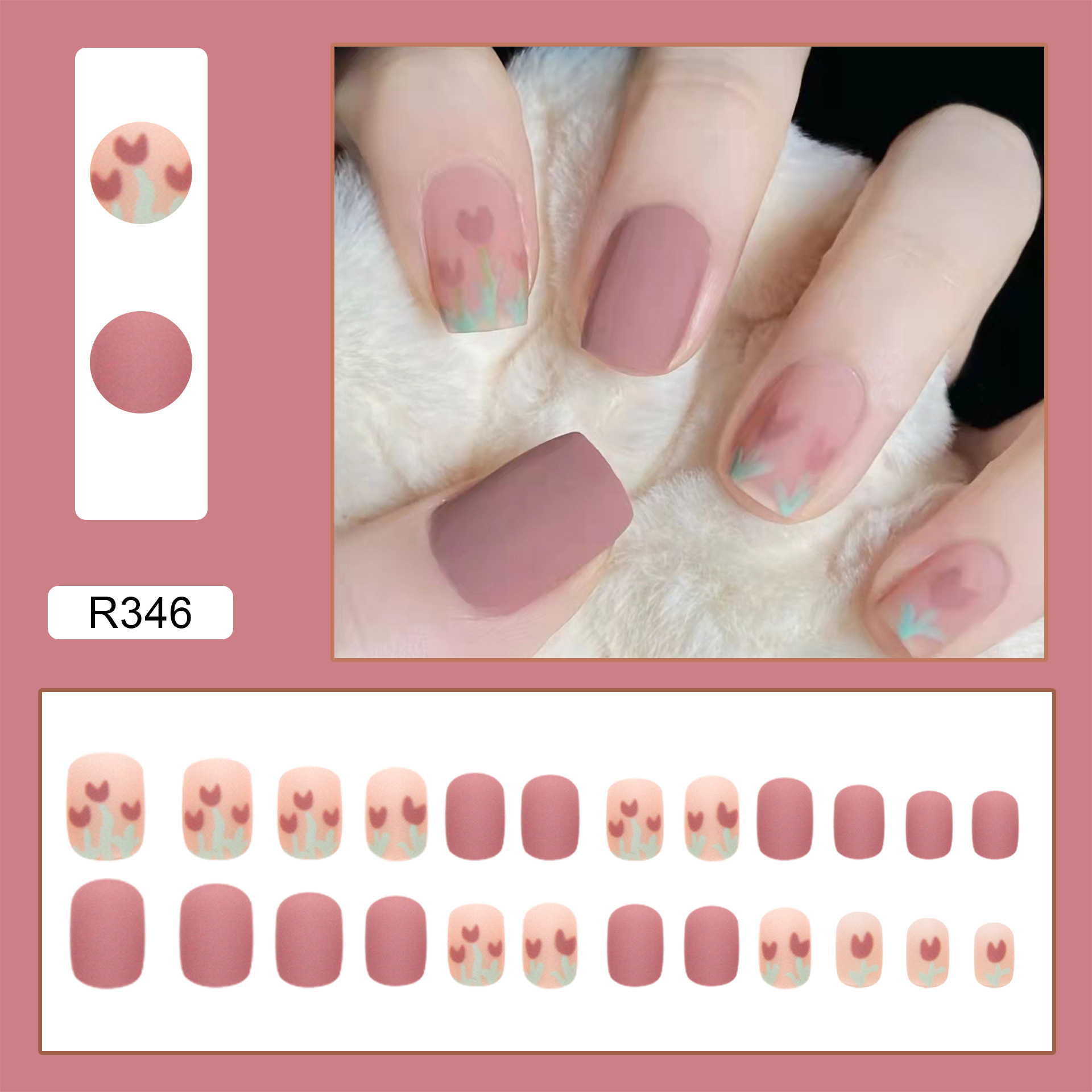 Dusty Rose Matte Classic Press-On Nails by Winails