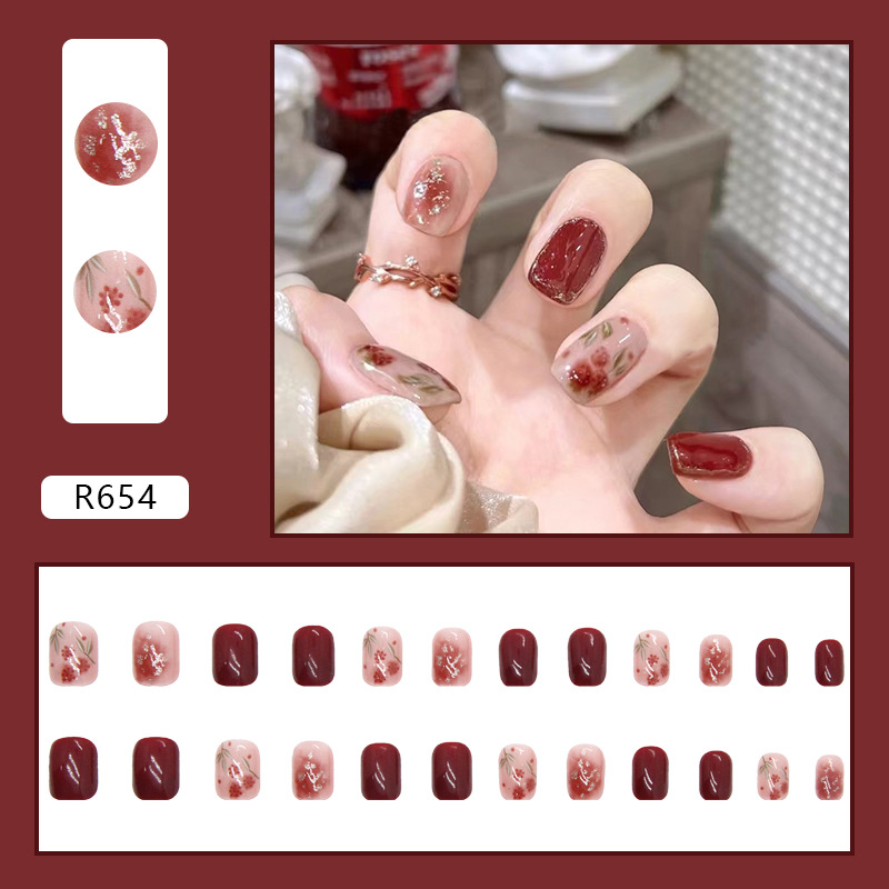 Rose Gold Foil Glitter Press-On Nails by Winails