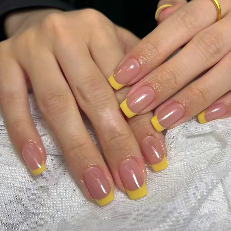Yellow French Press-On Nails by Winails