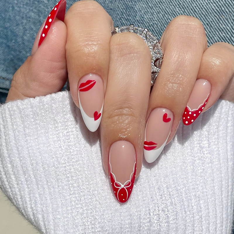Red Heart Lip French Press-On Nails by Winails