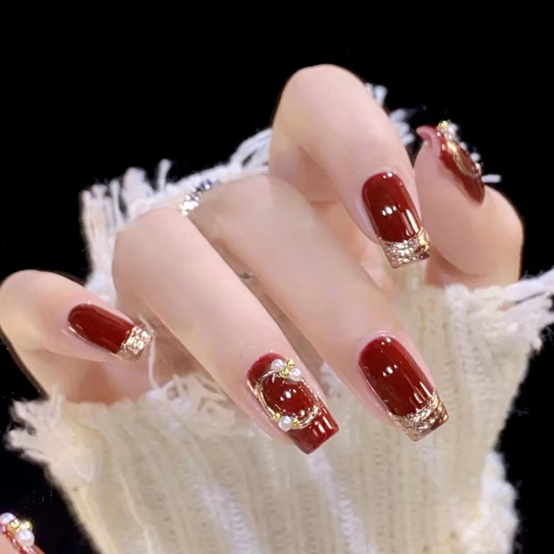 Festive Red New Year Holiday Press-On Nails by Winails